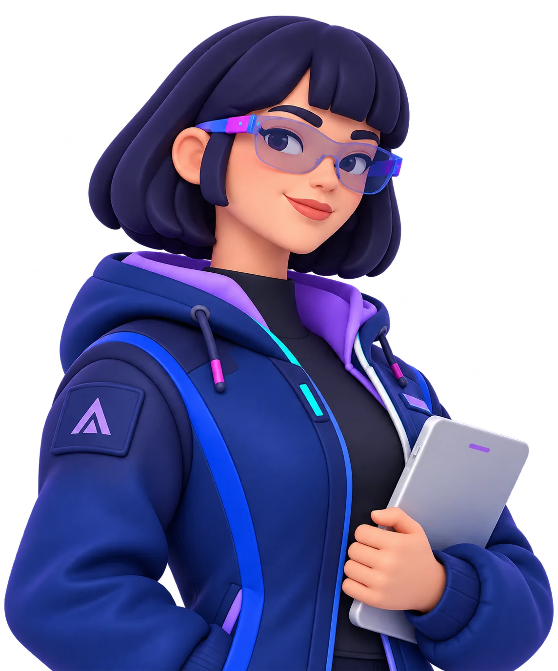 Illustration of a Spectra One team member holding a tablet